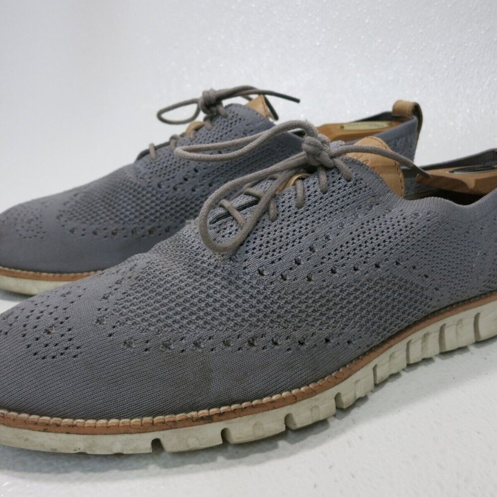 Cole Haan 2.ZERØ GRAND Laser Wingtip Oxfords Navy Blue Casual Footwear Sz 11 M
